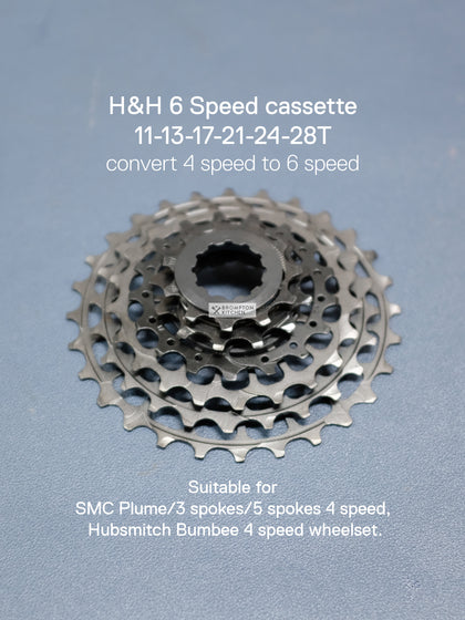 H&H Cassette 6 Speed 11-28T Semi Uni