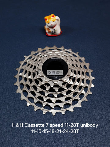 H&H Cassette 7 Speed 11-28T Unibody