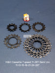H&H Cassette 7 Speed 11-28T Semi Uni